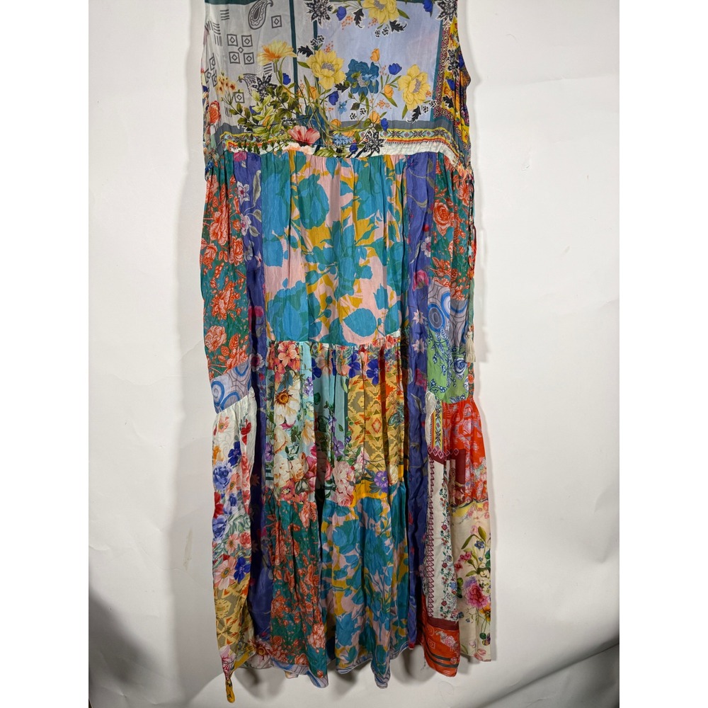 Johnny Was Patchwork Floral Maxi Dress XL Cupra Rayon Tiered Boho C37320-A7 - Picture 5 of 9